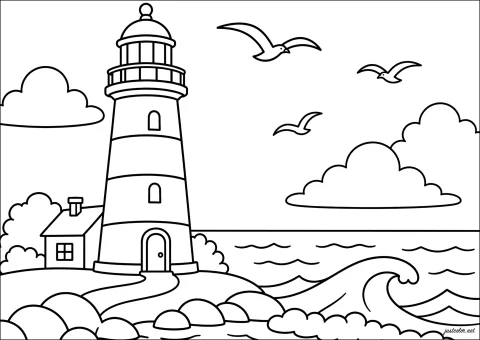 Un phare au bord de la mer