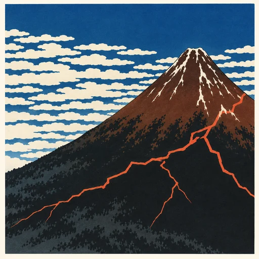 Temporale sotto il monte Fuji